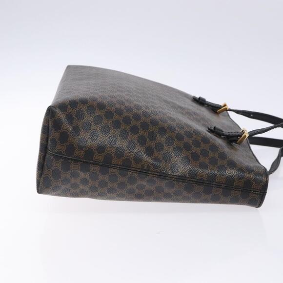 CELINE Macadam Canvas Tote Bag Pvc Leather Black Gold - Picture 4 of 12